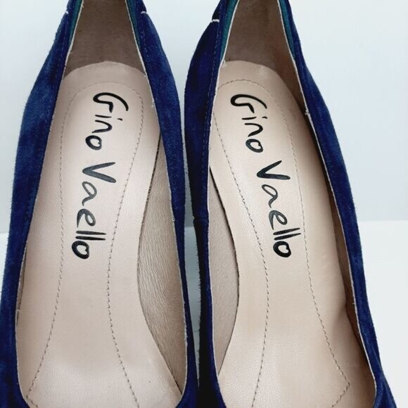 GINO VAELLO | Spain Platform Pumps Navy & Green Suede Leather Sz 6.5 | Eur 37 - Picture 11 of 14